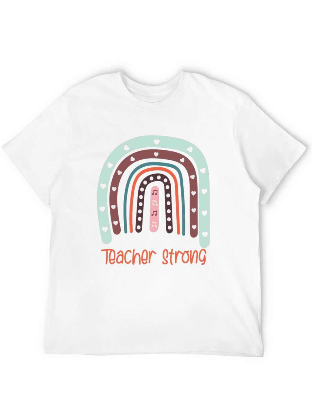 Teacher Strong Rainbow Graphic Tee - Black