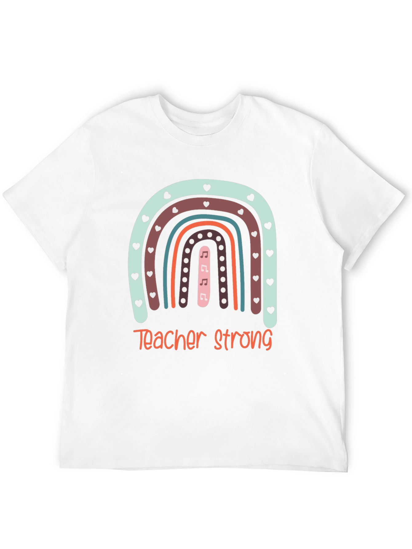 Teacher Strong Rainbow Graphic Tee - Black