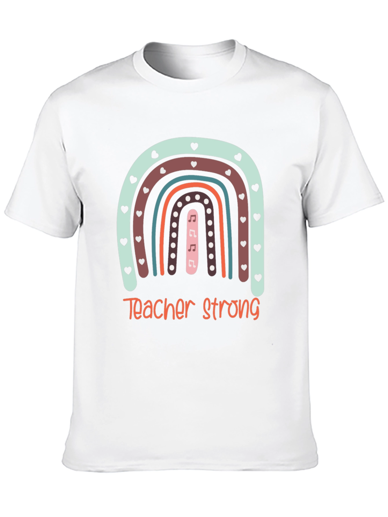 Teacher Strong Rainbow Graphic Tee - Black