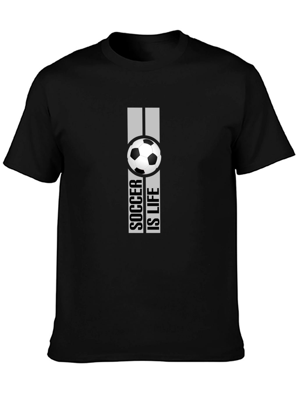 Soccer Is Life Graphic T-Shirt - Black
