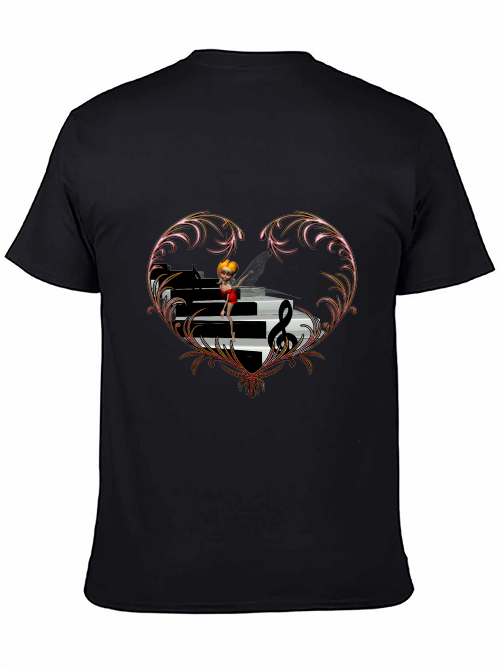 Piano Heart T-Shirt - Music Lover Tee