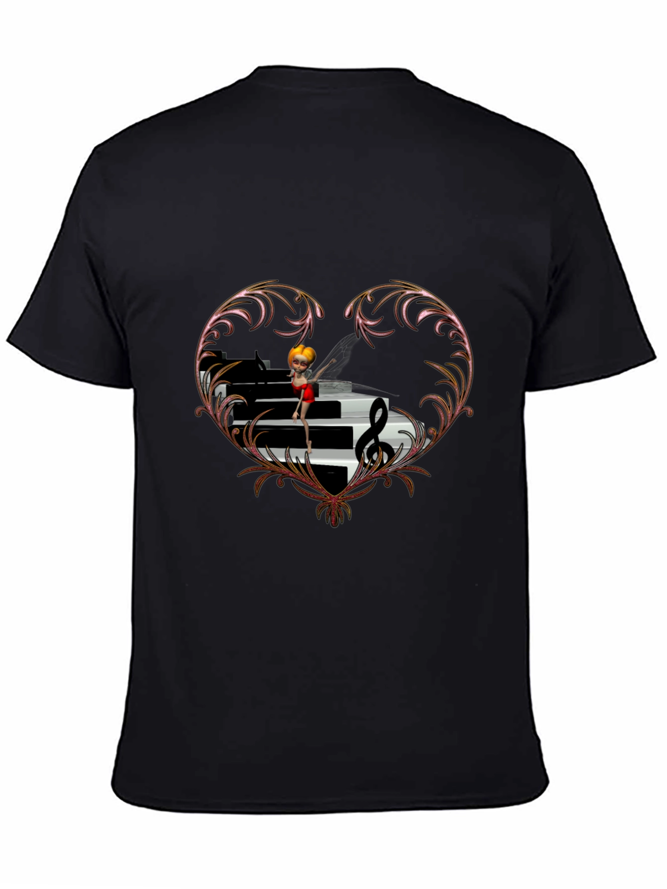 Piano Heart T-Shirt - Music Lover Tee