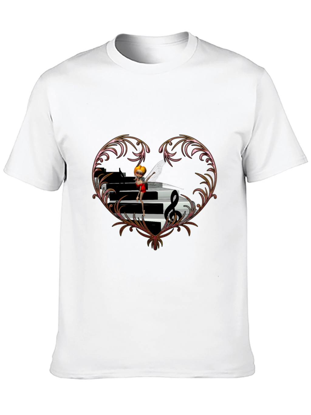 Piano Heart T-Shirt - Music Lover Tee