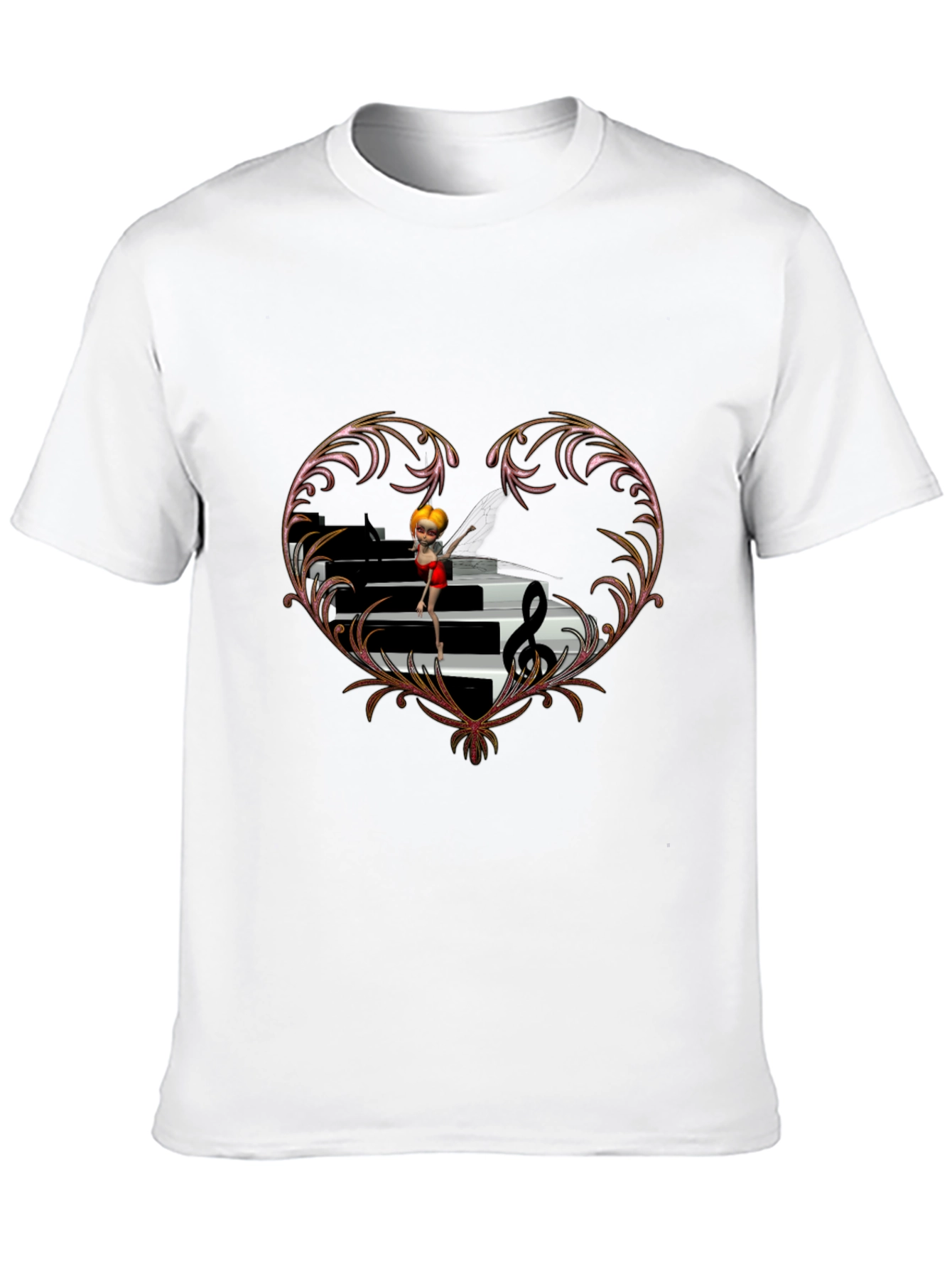 Piano Heart T-Shirt - Music Lover Tee