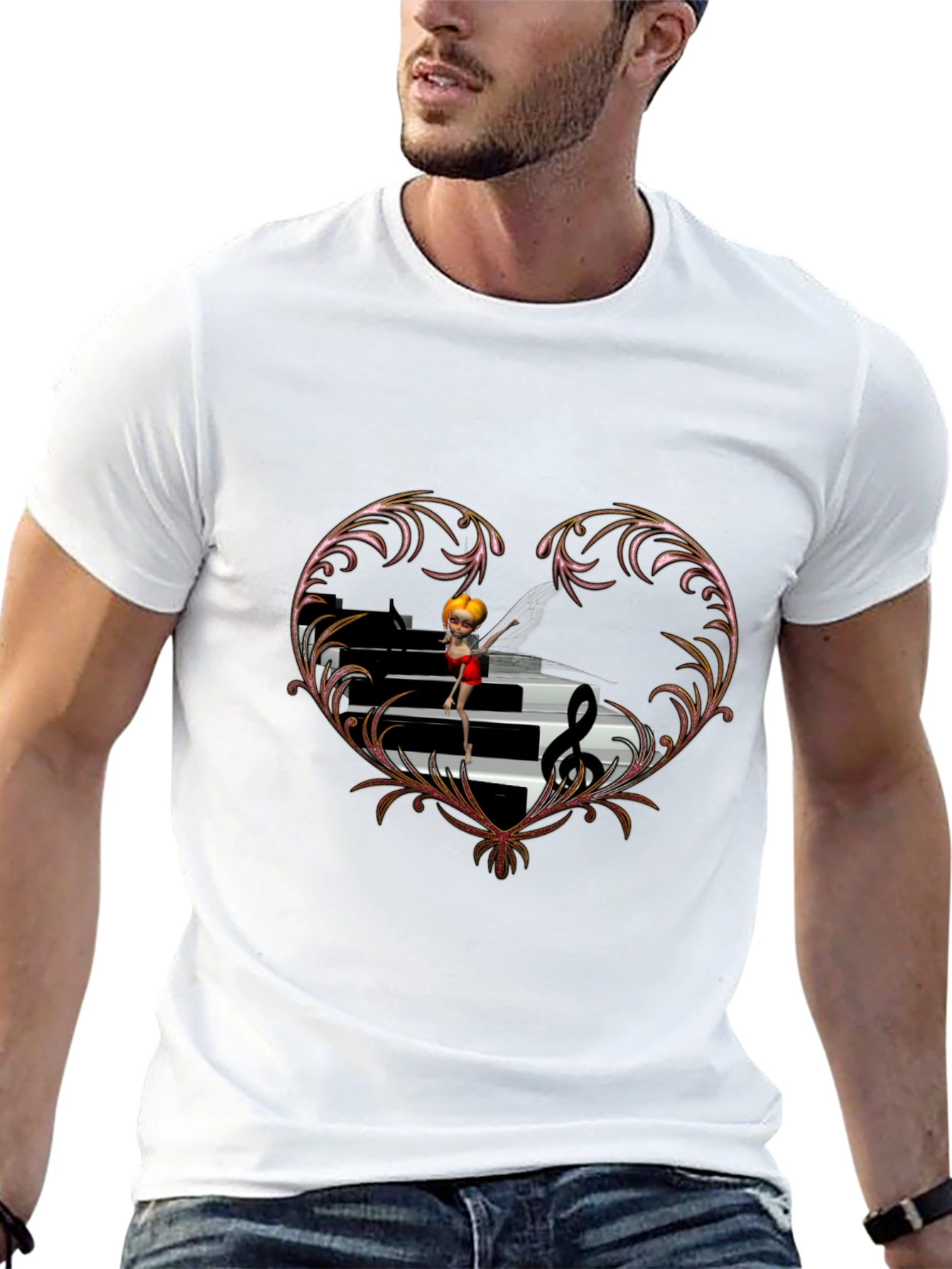 Piano Heart T-Shirt - Music Lover Tee