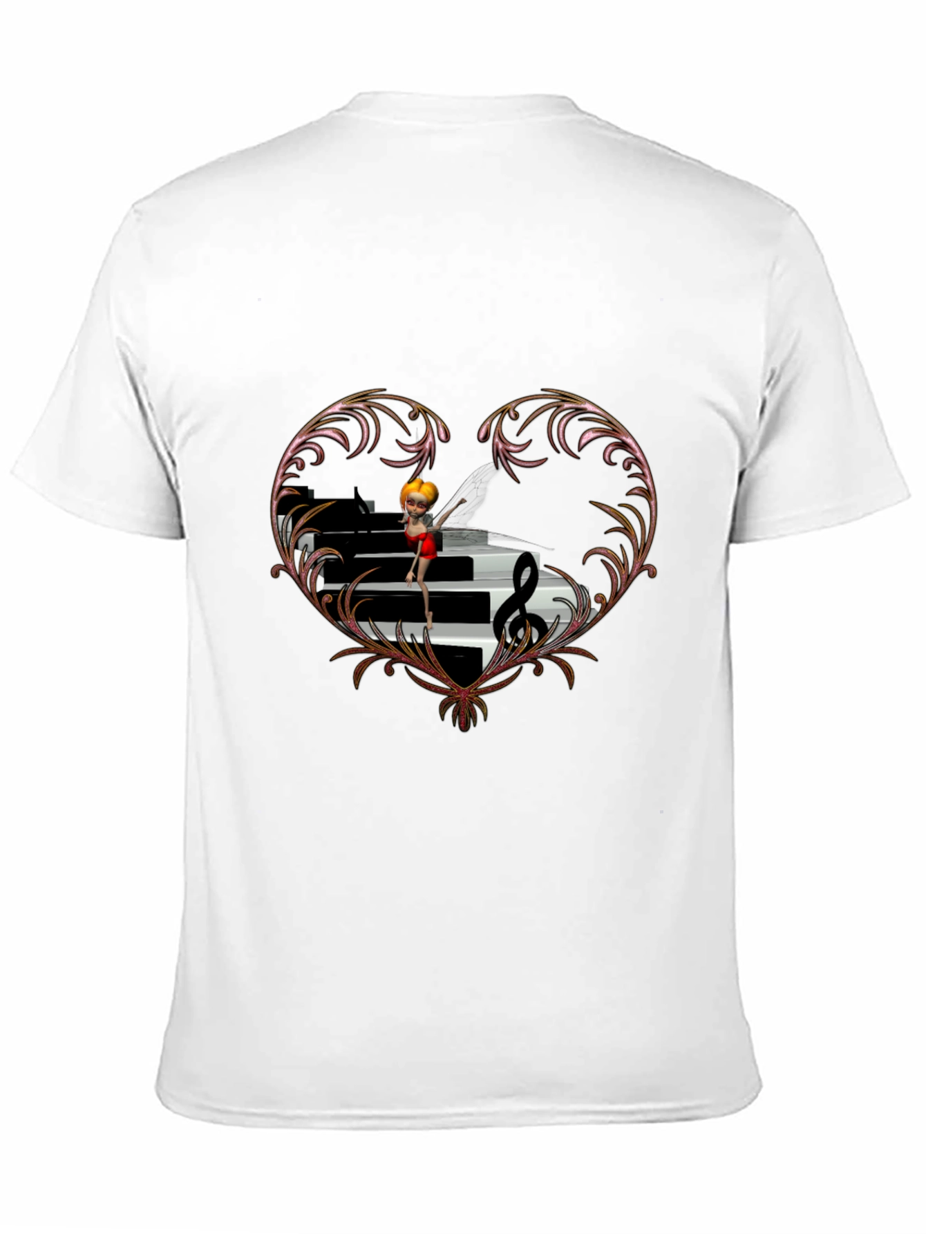 Piano Heart T-Shirt - Music Lover Tee