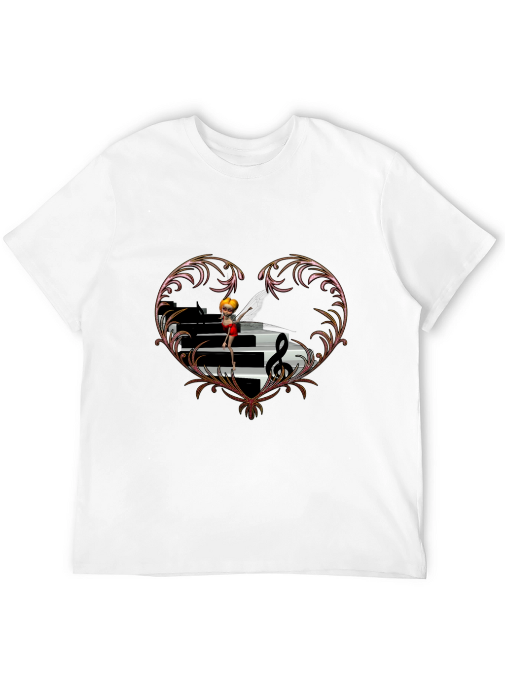 Piano Heart T-Shirt - Music Lover Tee