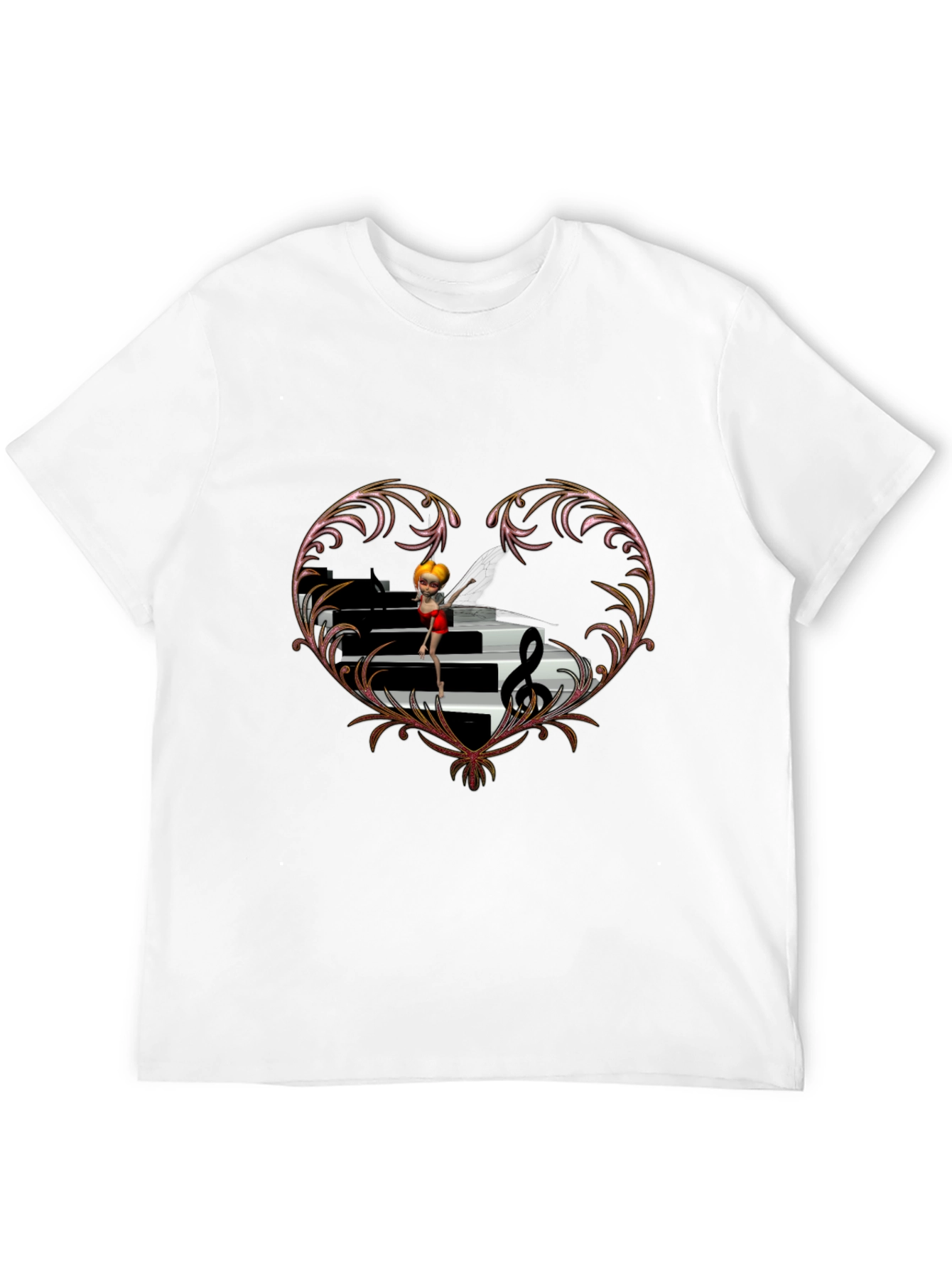 Piano Heart T-Shirt - Music Lover Tee