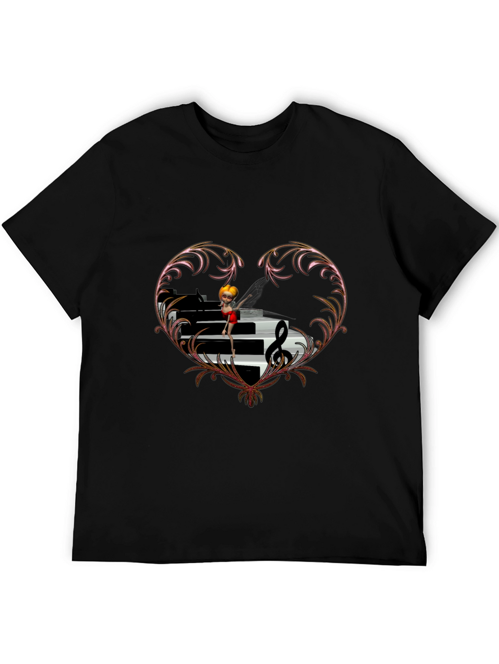 Piano Heart T-Shirt - Music Lover Tee