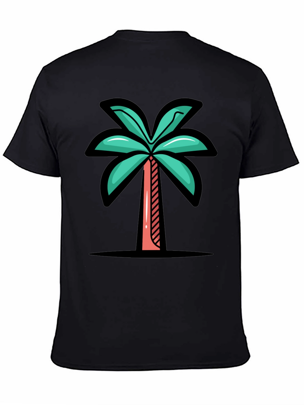 Tropical Palm Tree Graphic Tee - Black