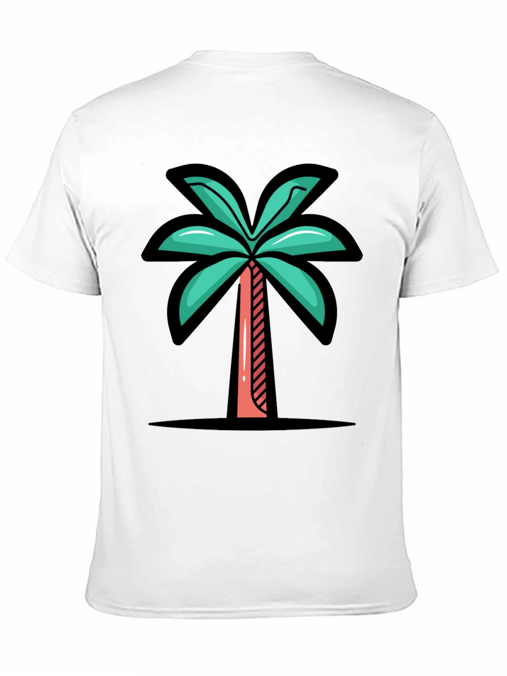 Tropical Palm Tree Graphic Tee - Black