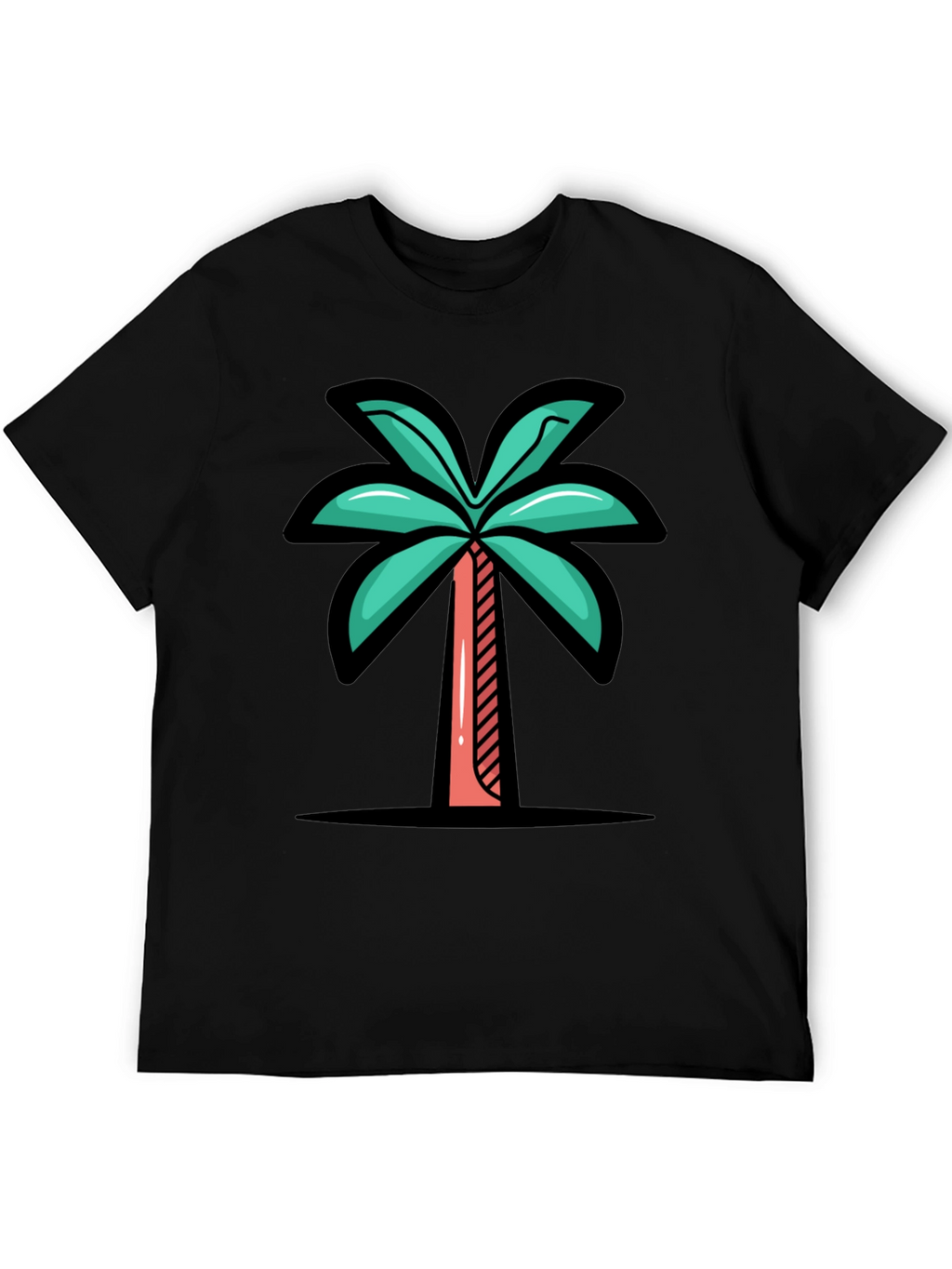 Tropical Palm Tree Graphic Tee - Black