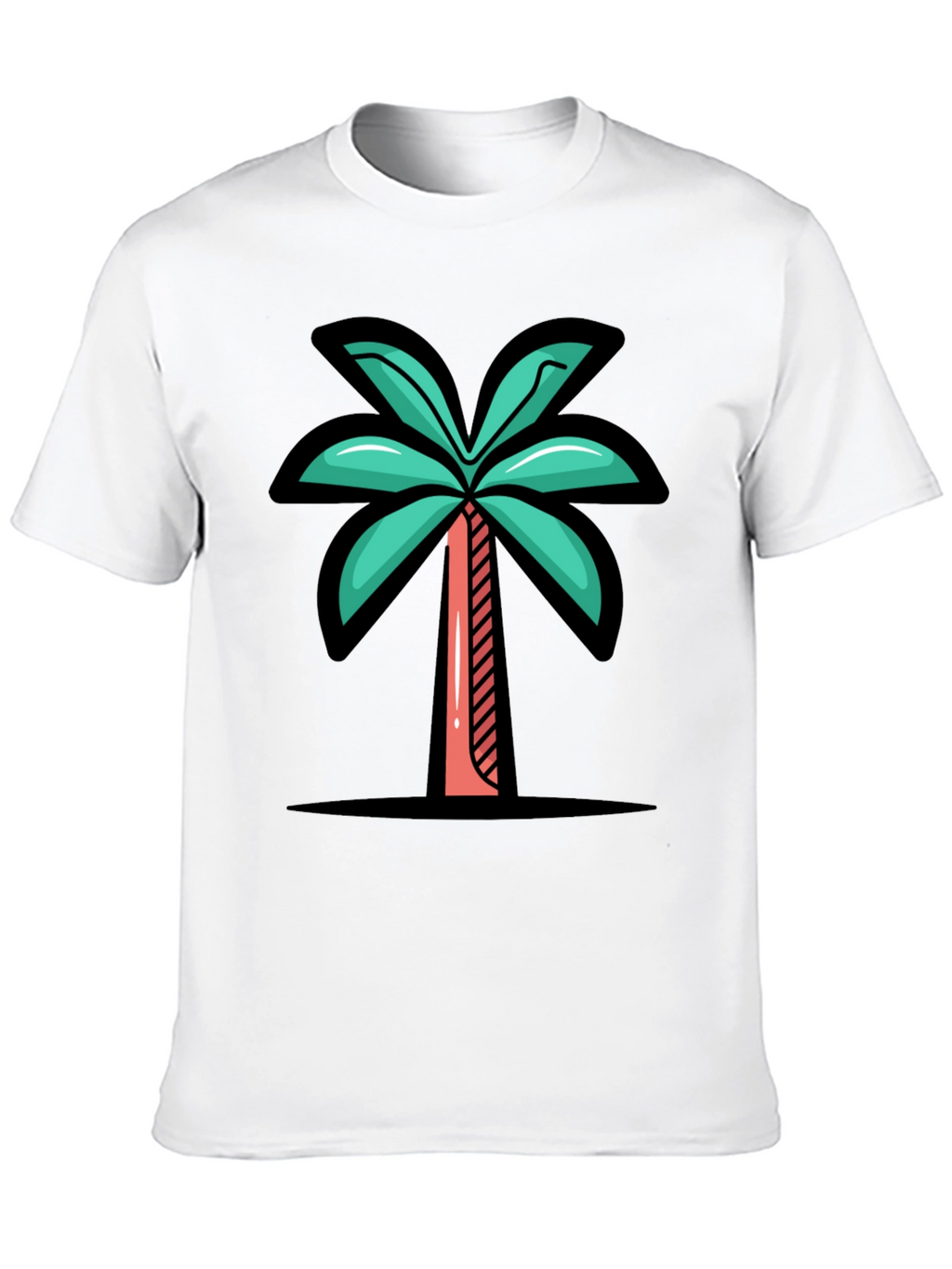 Tropical Palm Tree Graphic Tee - Black
