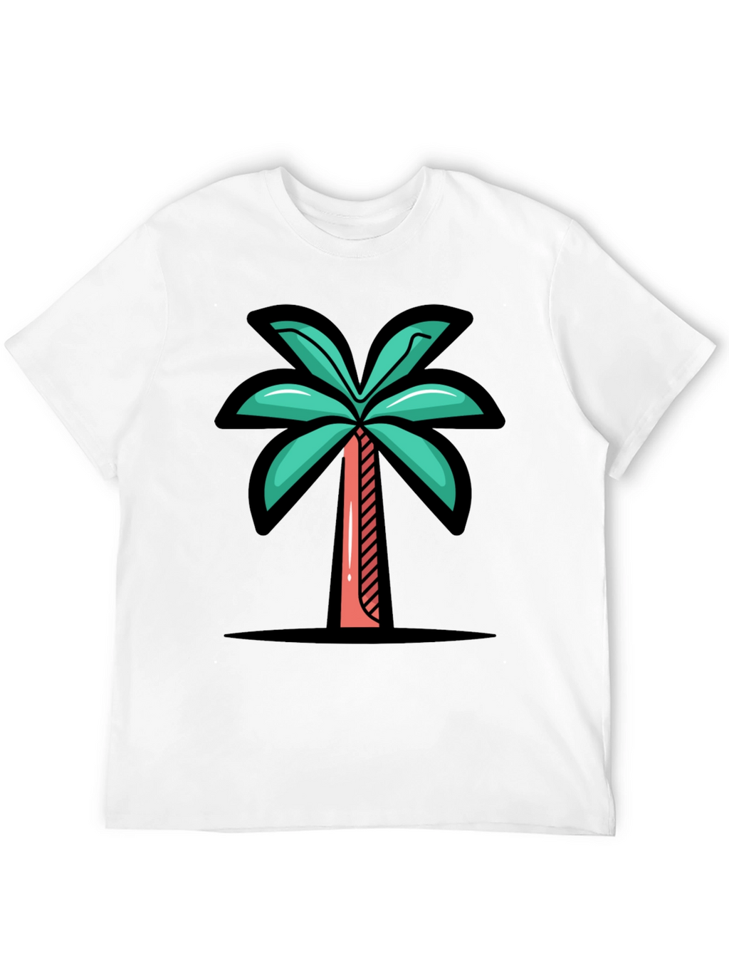 Tropical Palm Tree Graphic Tee - Black