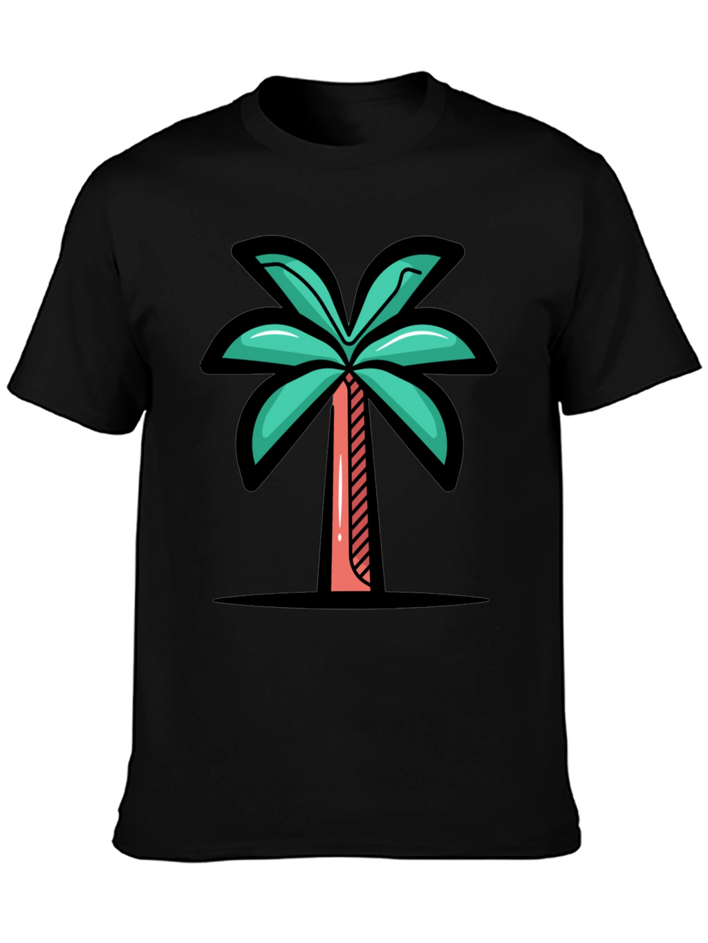 Tropical Palm Tree Graphic Tee - Black