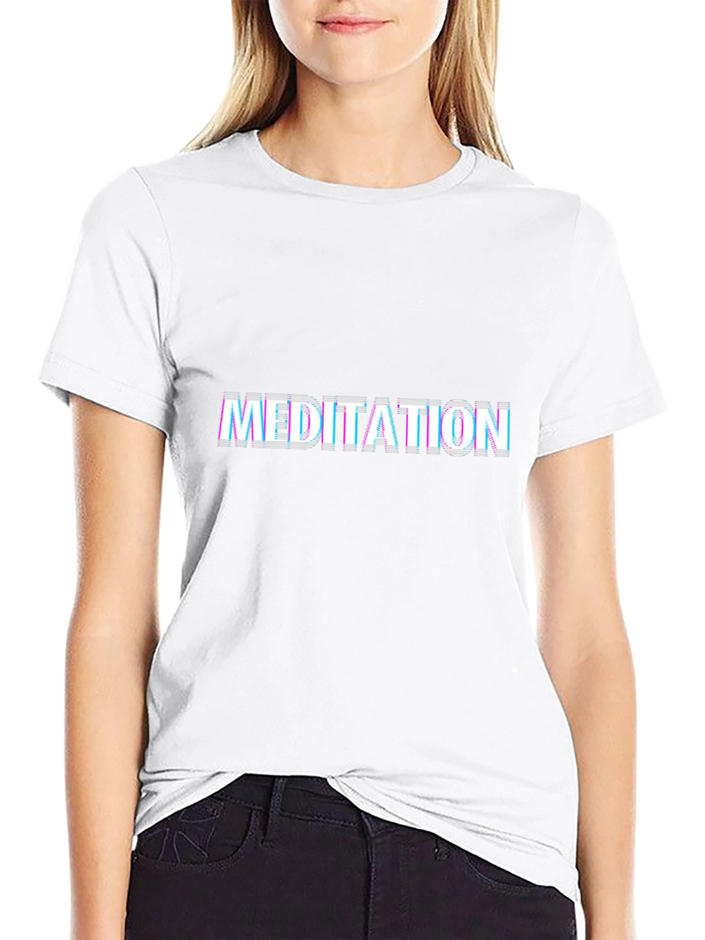 Meditation Glitch T-Shirt - Trendy Graphic Tee