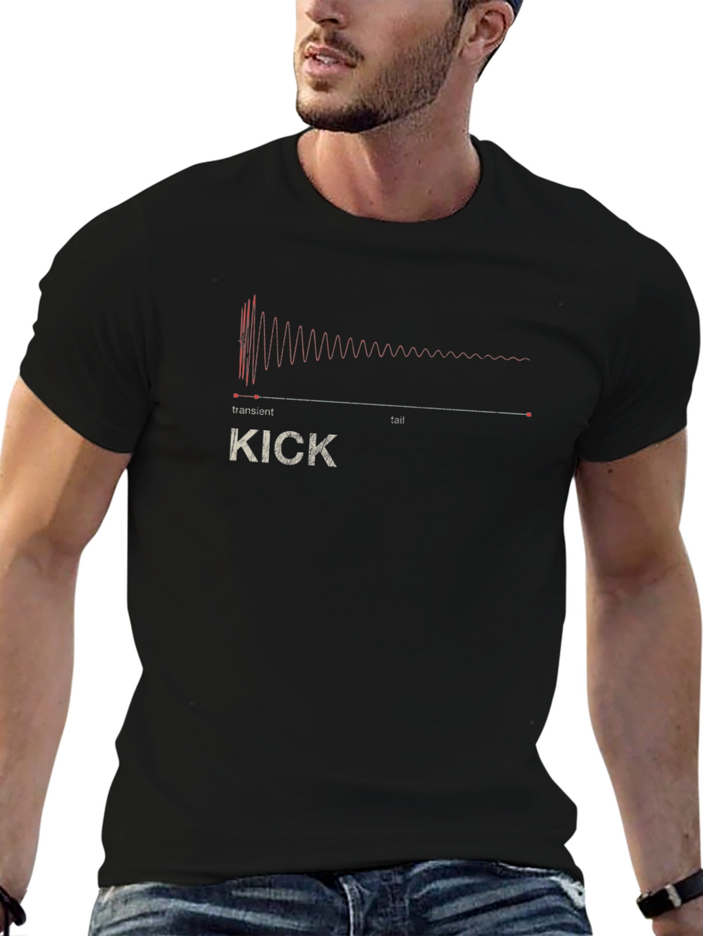 Kick Drum Waveform Graphic Tee - Black