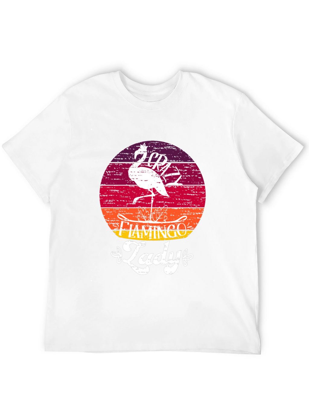 Crazy Flamingo Lady T-Shirt - Black