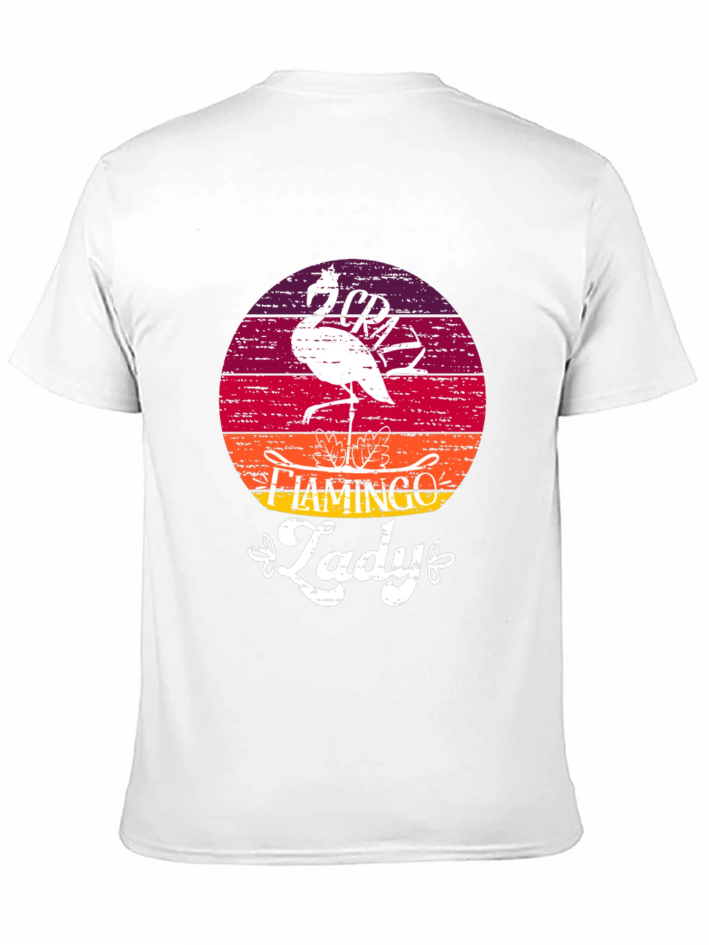 Crazy Flamingo Lady T-Shirt - Black