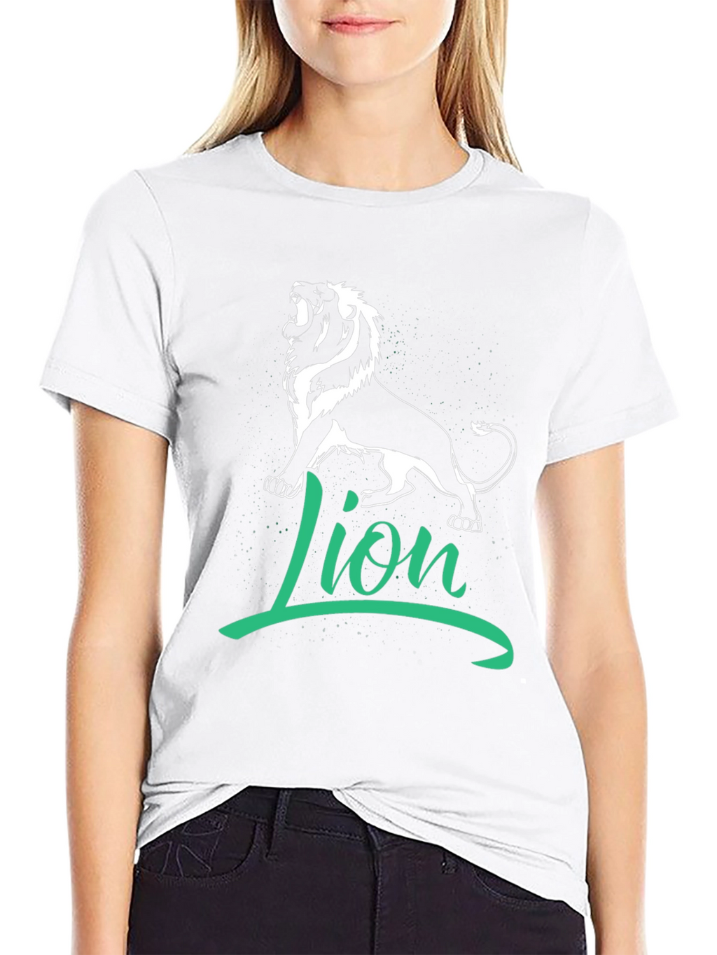 Lion Graphic Tee - Black Cotton T-Shirt