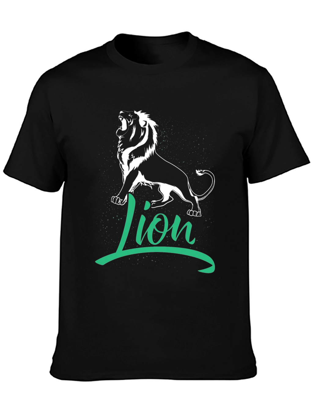 Lion Graphic Tee - Black Cotton T-Shirt