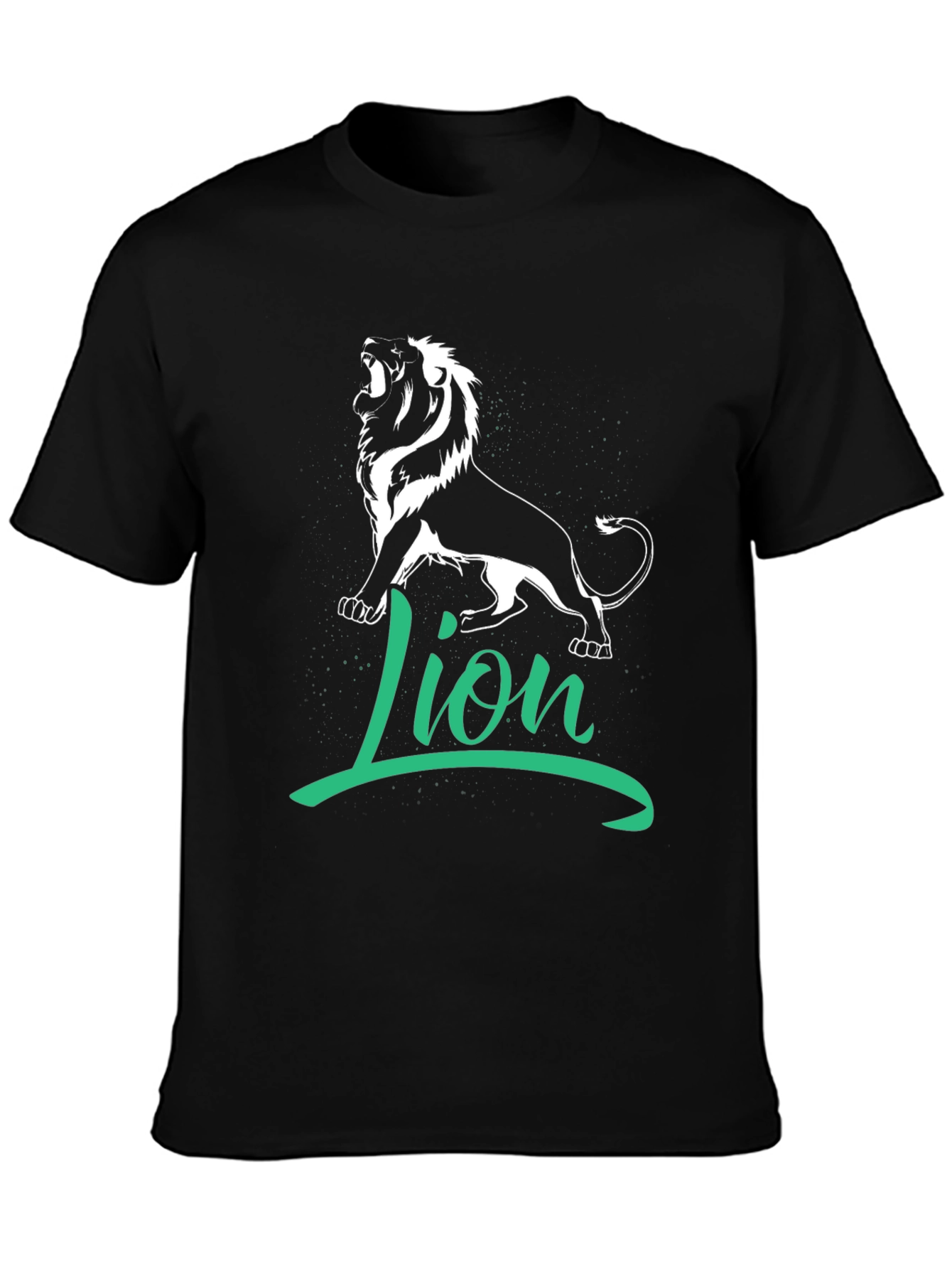Lion Graphic Tee - Black Cotton T-Shirt