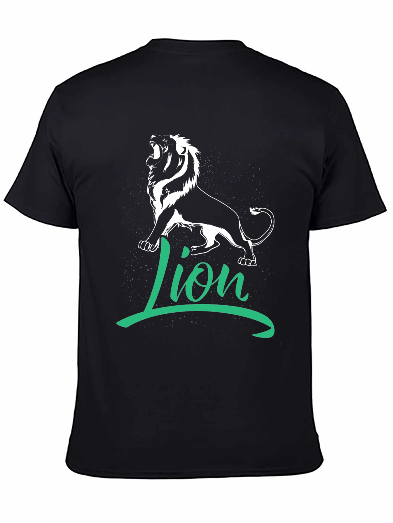 Lion Graphic Tee - Black Cotton T-Shirt