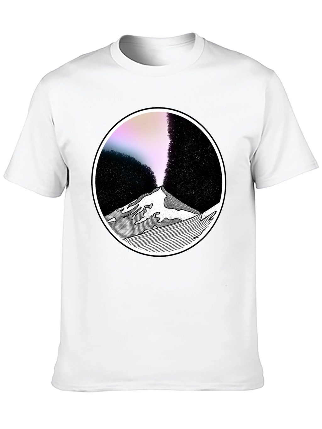 Abstract Mountain Graphic Tee - Black