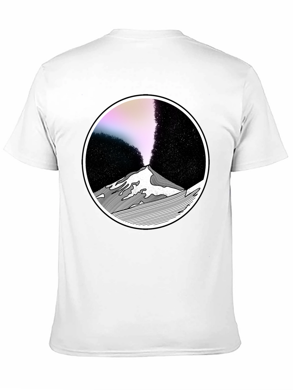 Abstract Mountain Graphic Tee - Black
