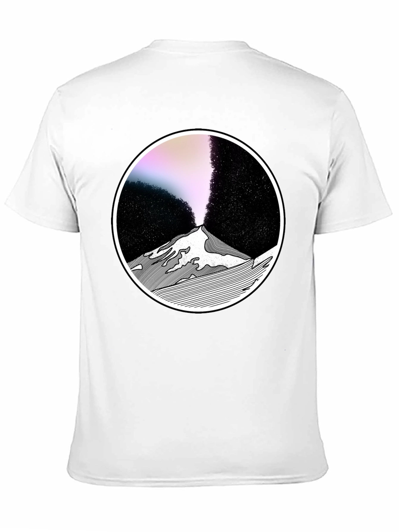 Abstract Mountain Graphic Tee - Black