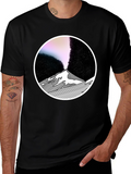 Abstract Mountain Graphic Tee - Black