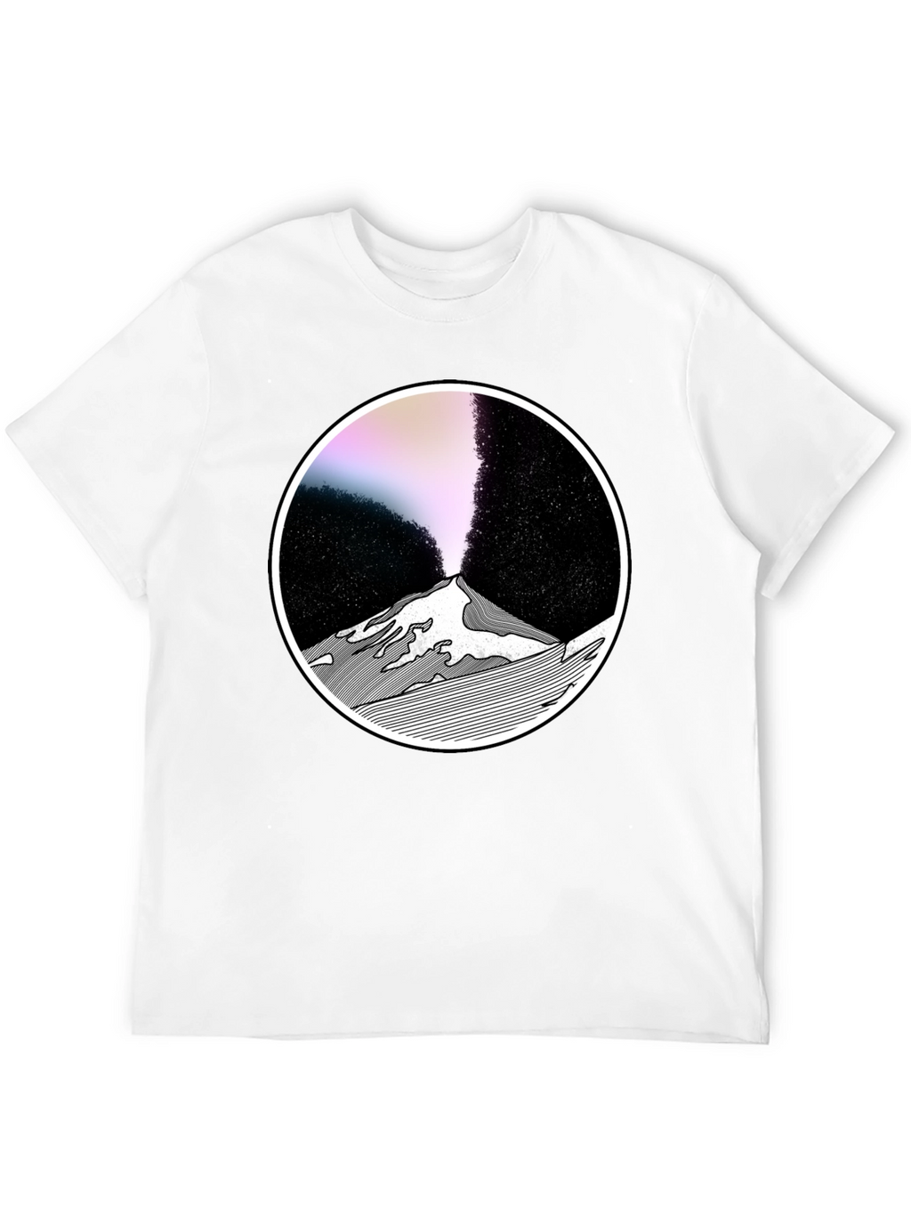 Abstract Mountain Graphic Tee - Black
