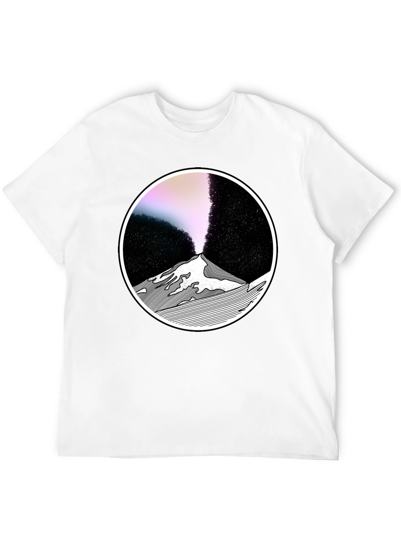 Abstract Mountain Graphic Tee - Black