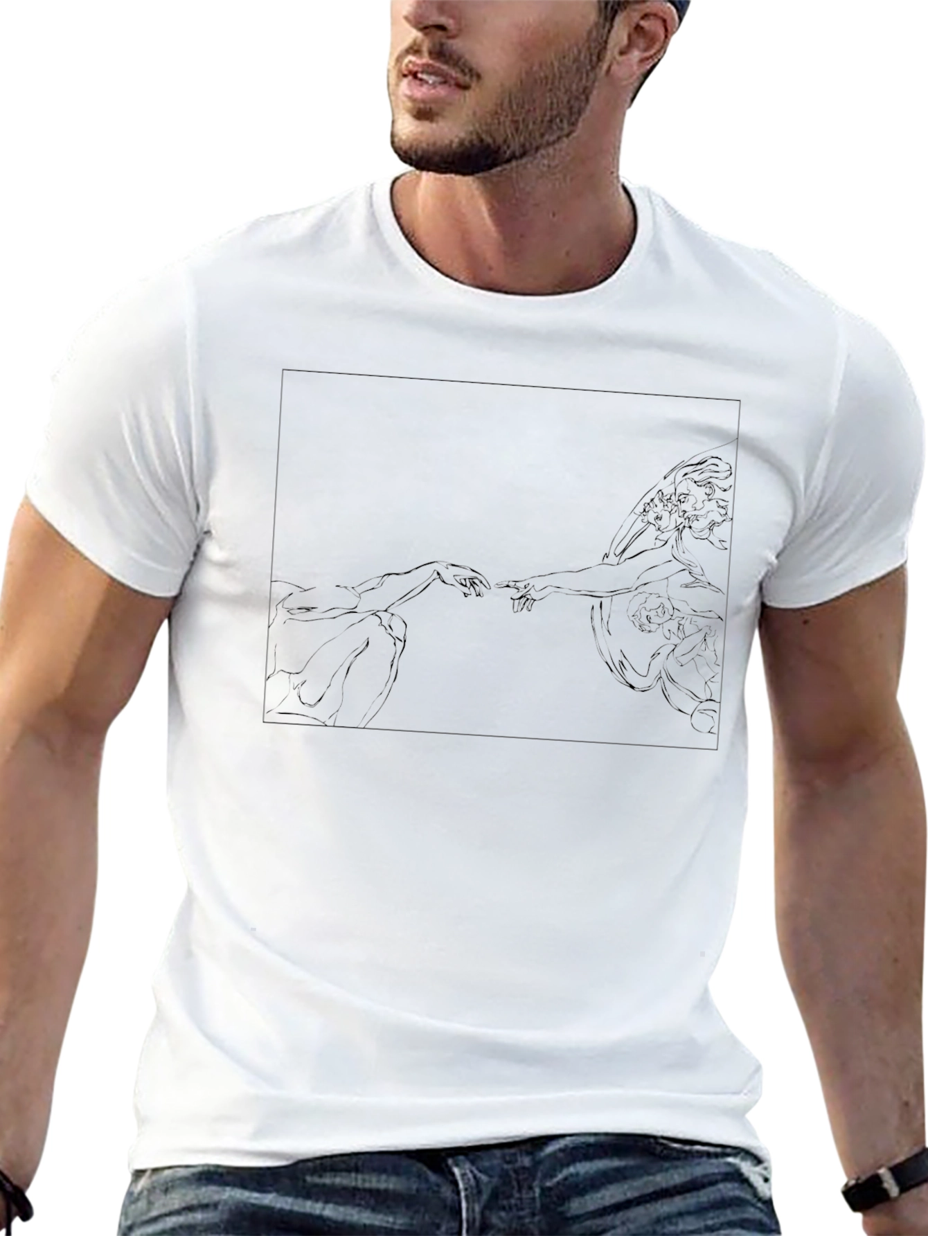 Creation of Adam Inspired Black Tee
