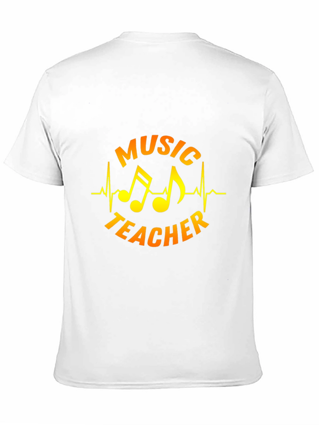 Music Teacher T-Shirt - Musical Notes Heartbeat Design