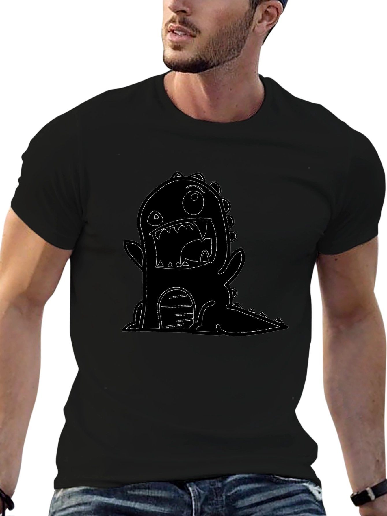 Monster Graphic T-Shirt - Black