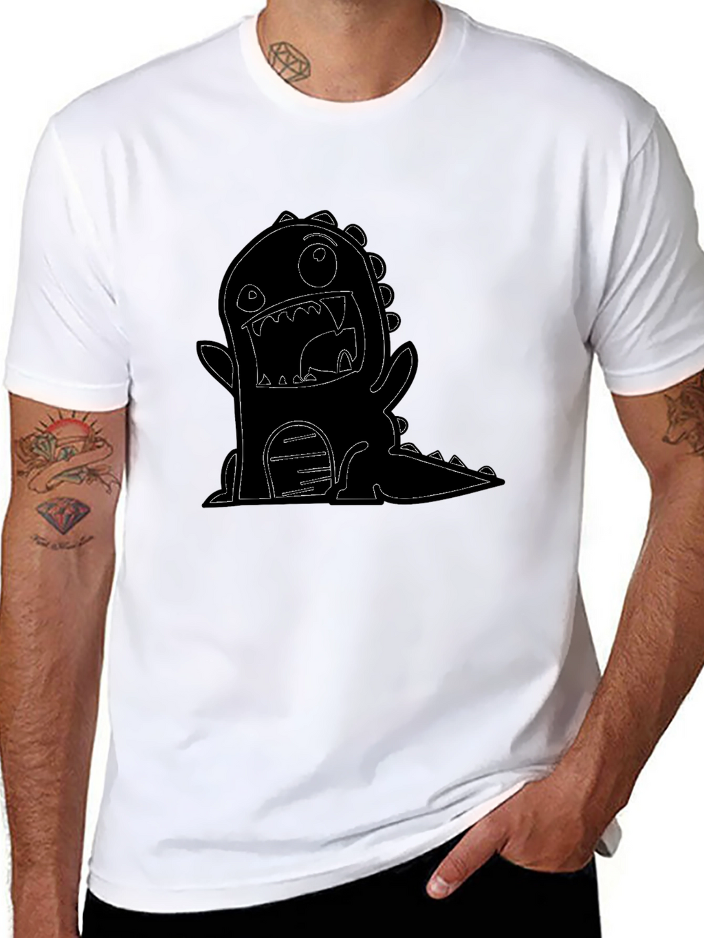Monster Graphic T-Shirt - Black