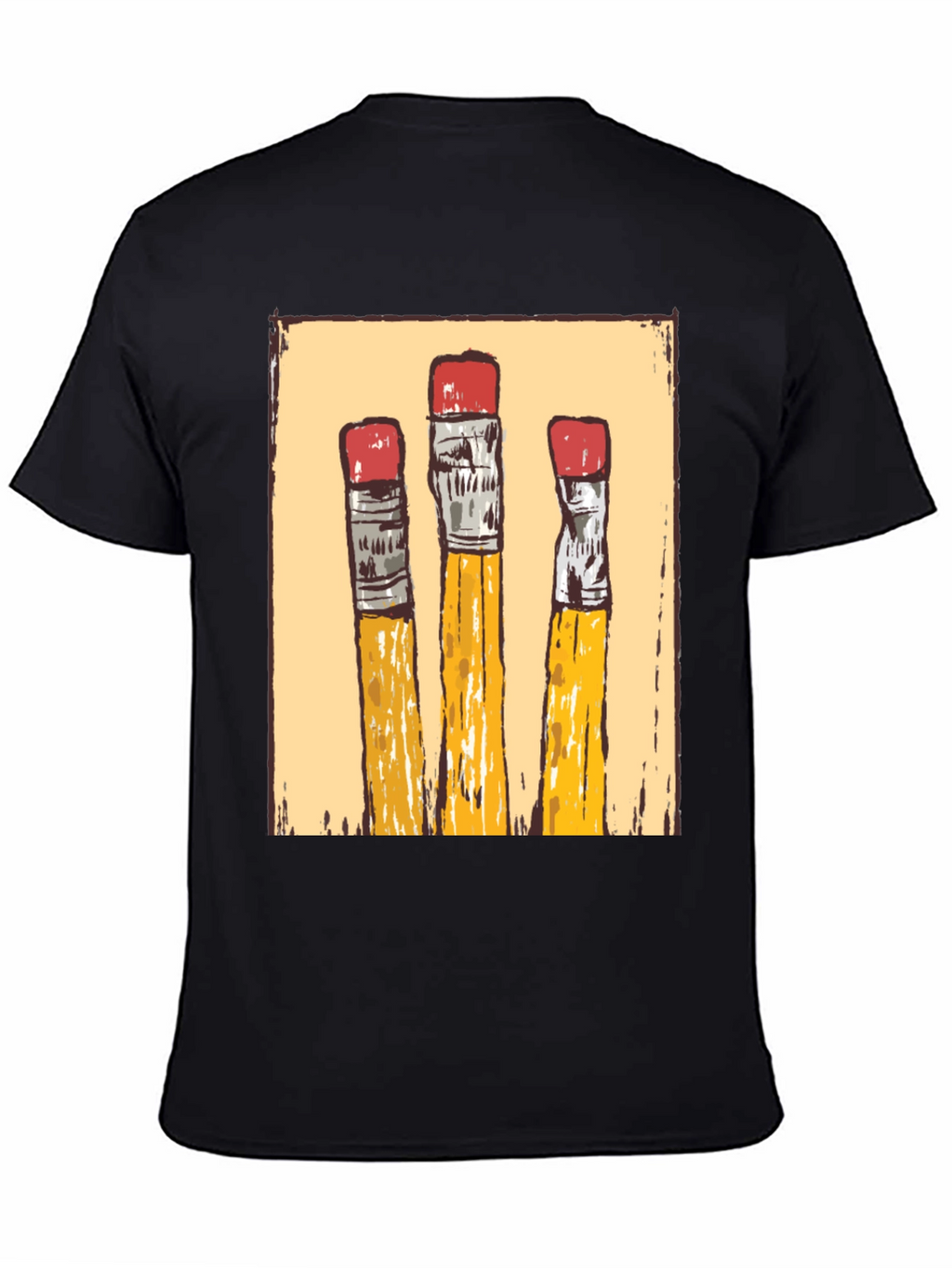 Pencil Graphic T-Shirt - Black