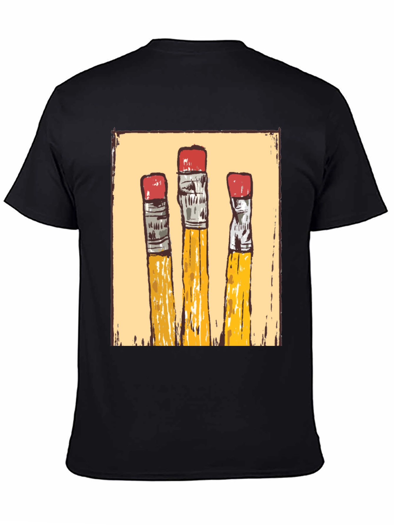 Pencil Graphic T-Shirt - Black