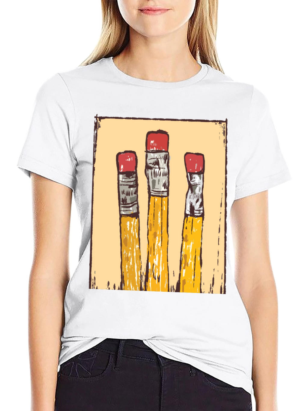 Pencil Graphic T-Shirt - Black