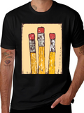 Pencil Graphic T-Shirt - Black
