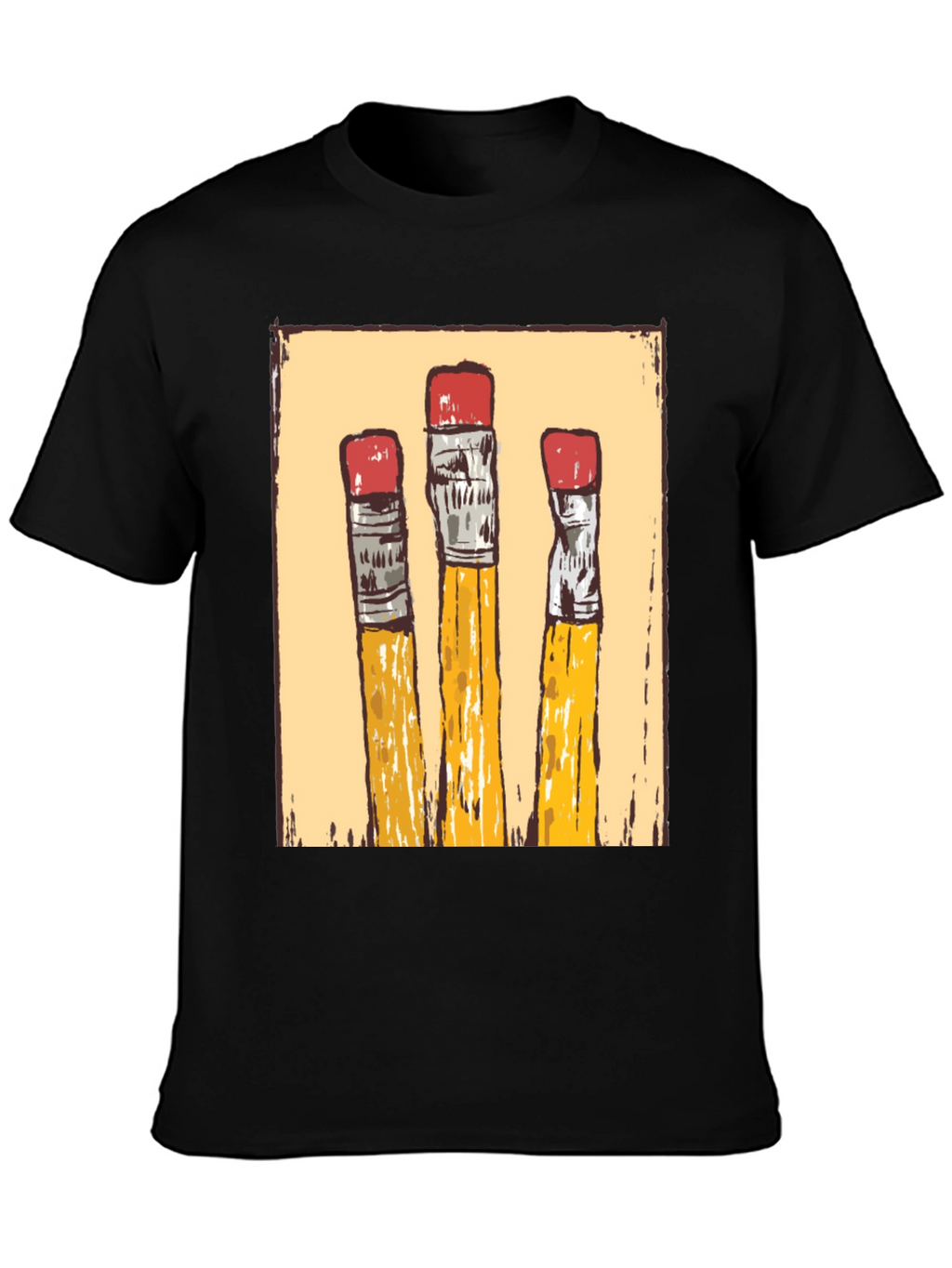 Pencil Graphic T-Shirt - Black