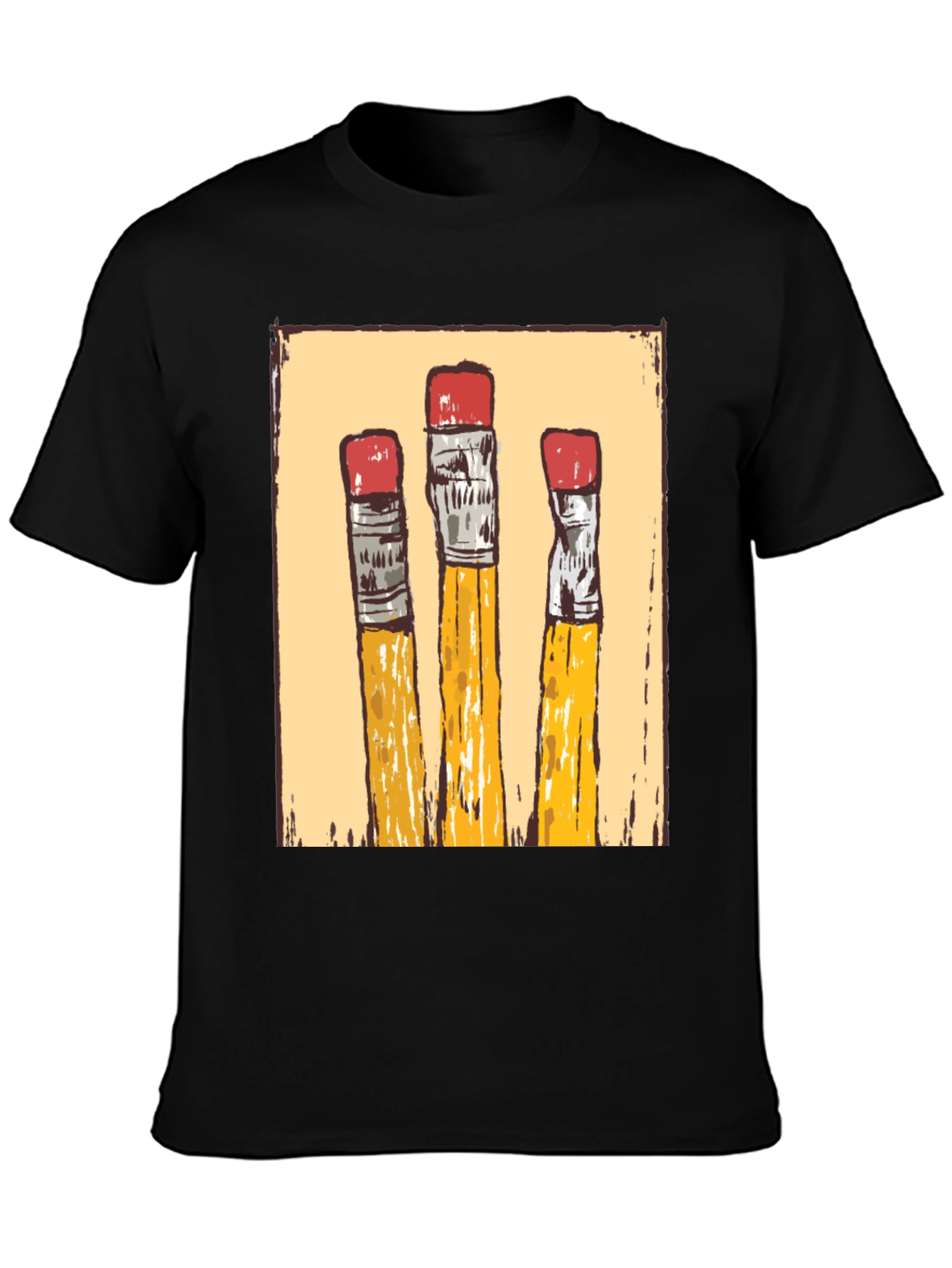 Pencil Graphic T-Shirt - Black