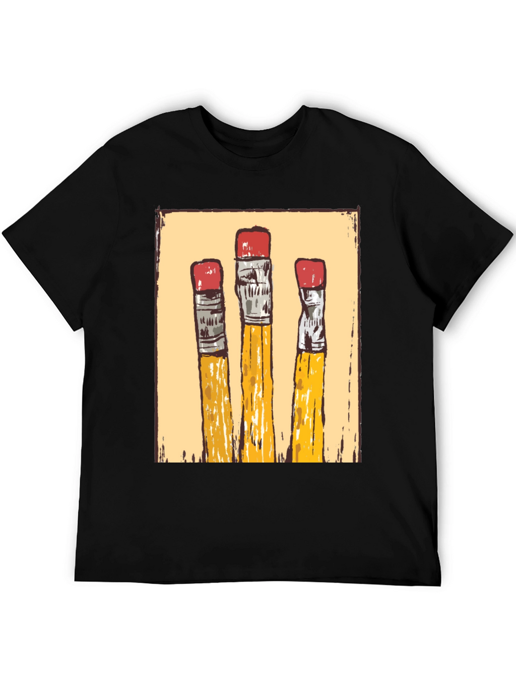 Pencil Graphic T-Shirt - Black
