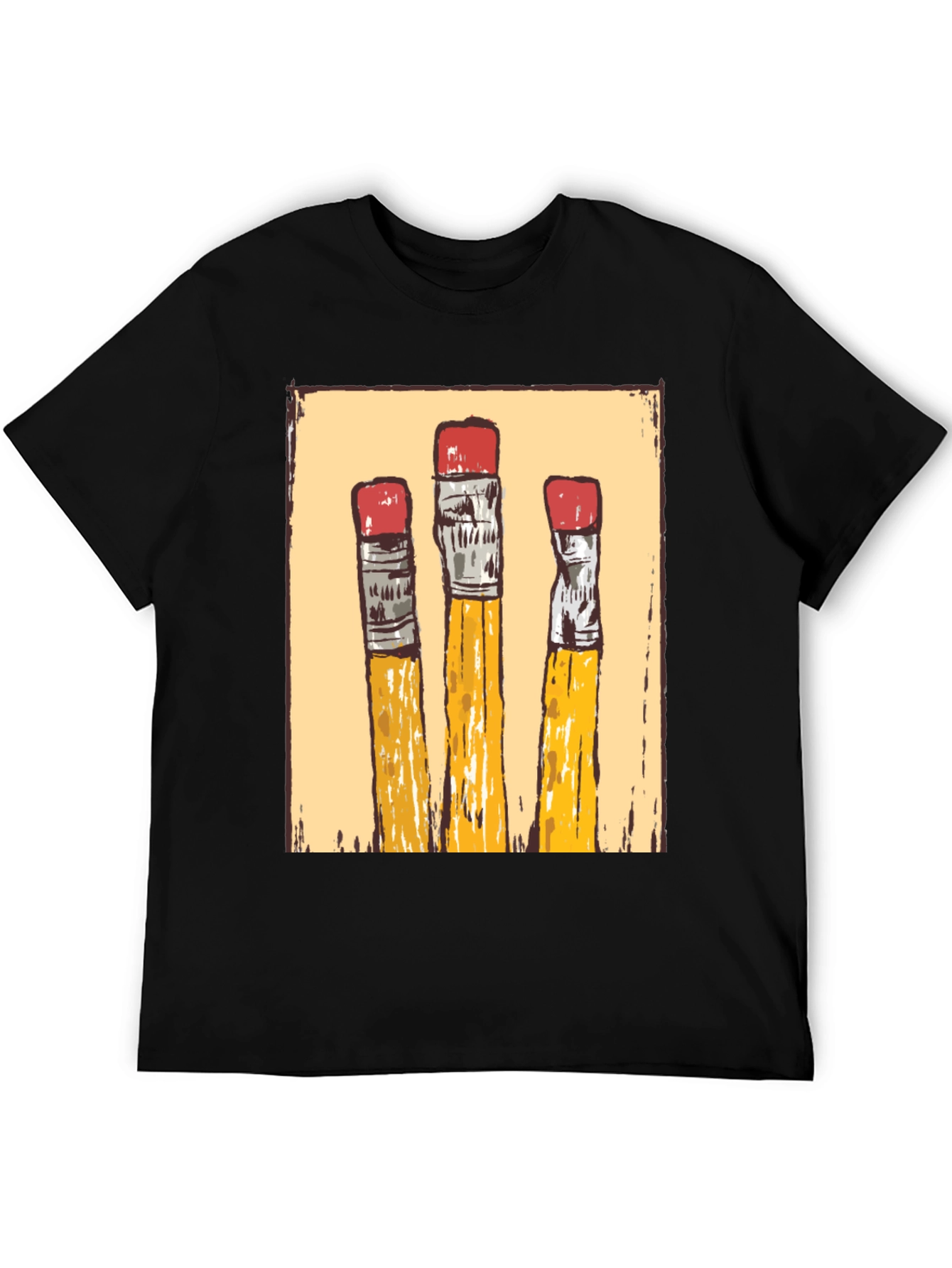 Pencil Graphic T-Shirt - Black