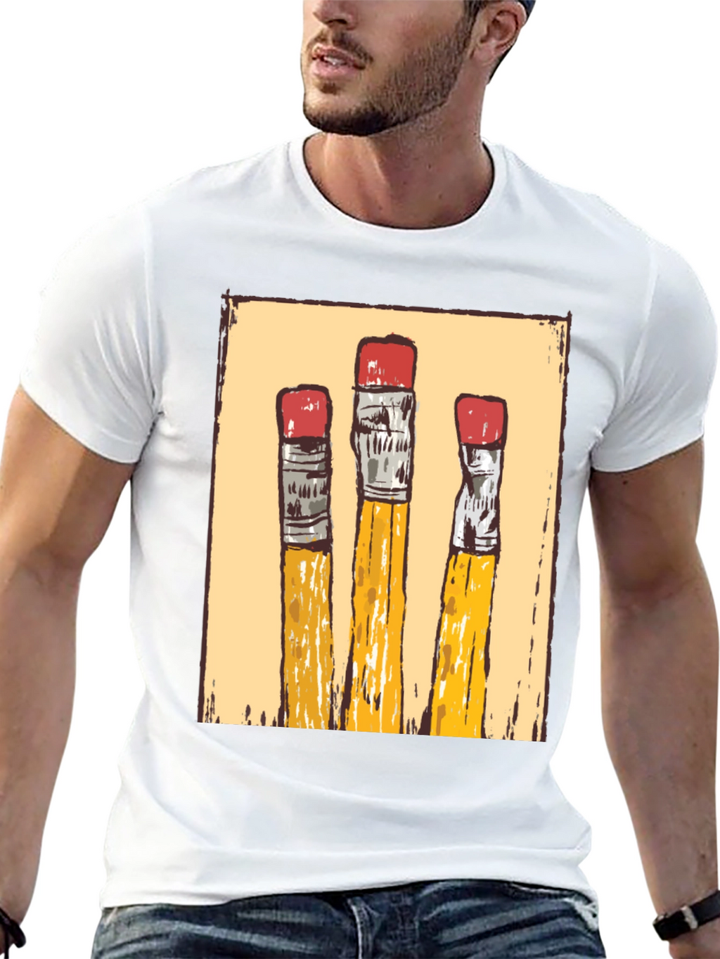 Pencil Graphic T-Shirt - Black