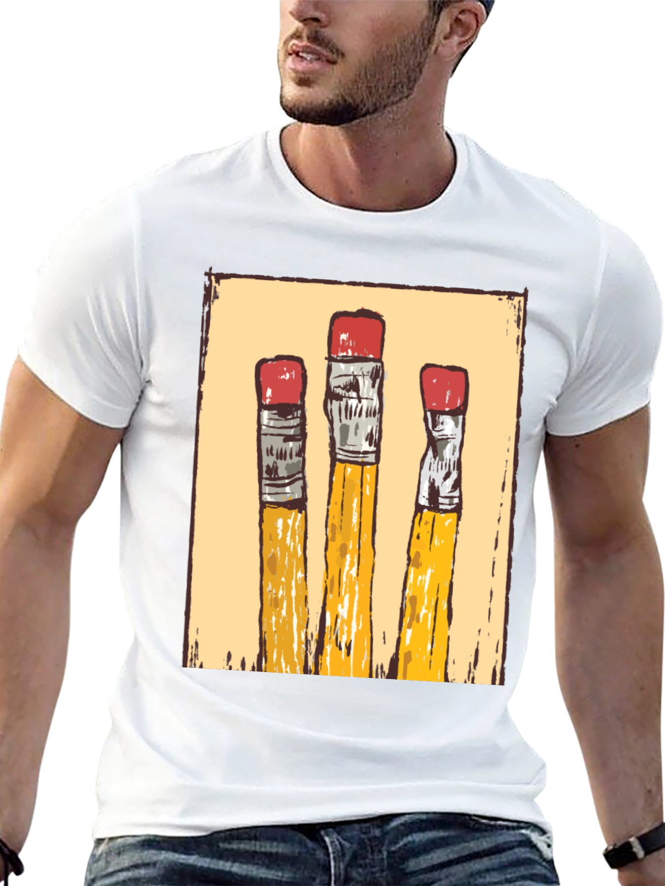 Pencil Graphic T-Shirt - Black