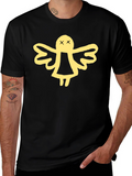 Black T-Shirt with Angel Graphic