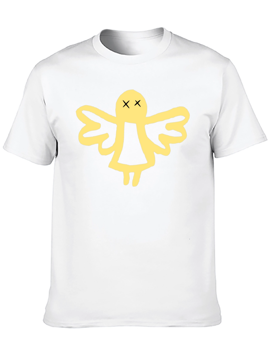 Black T-Shirt with Angel Graphic