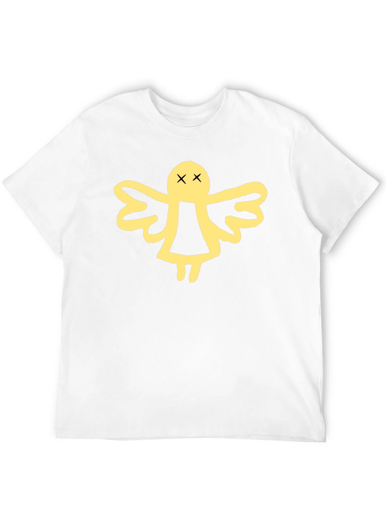 Black T-Shirt with Angel Graphic